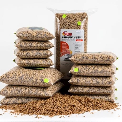 Bags of different types of reptile substrate.